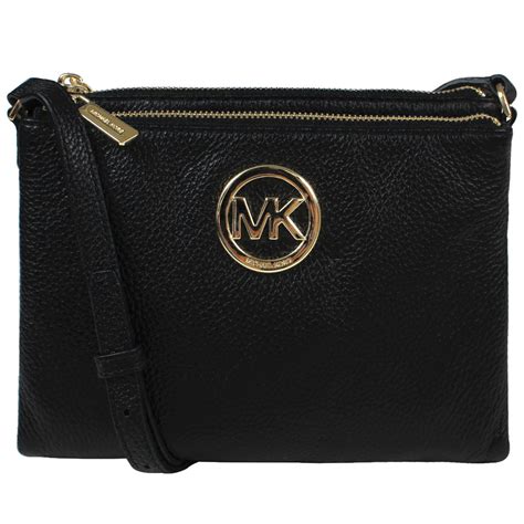 michael kors fulton crossbody bag leather black 35t6gftc7l|Michael Kors Fulton East/West Leather Crossbody in Luggage.